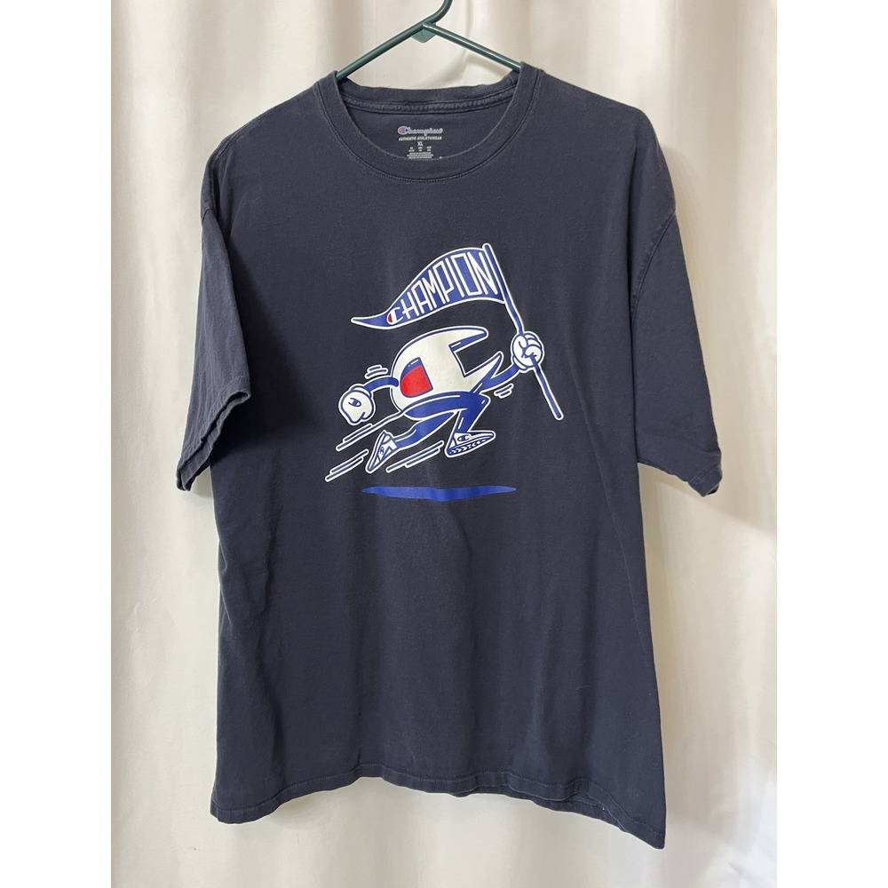 Champion Men's T-Shirt XL Navy Blue Sports Athletic Tee  (D9)‎